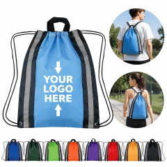 Reflective Stripes Drawstring Backpack