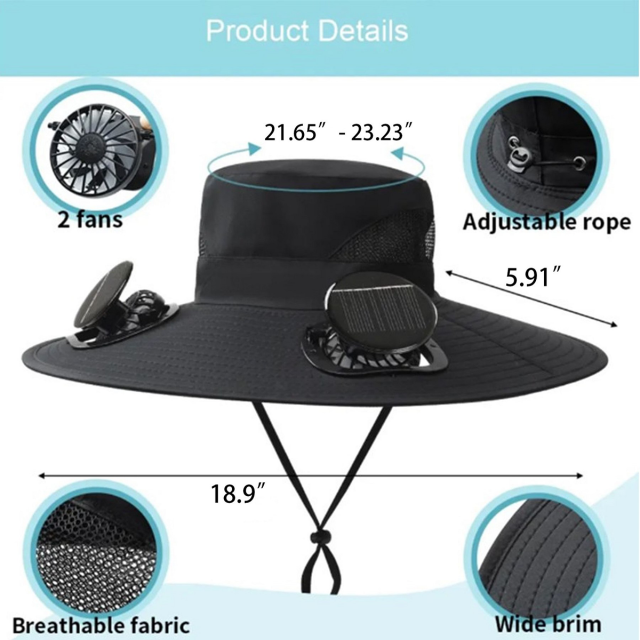 Solar Fan Fishing Cap