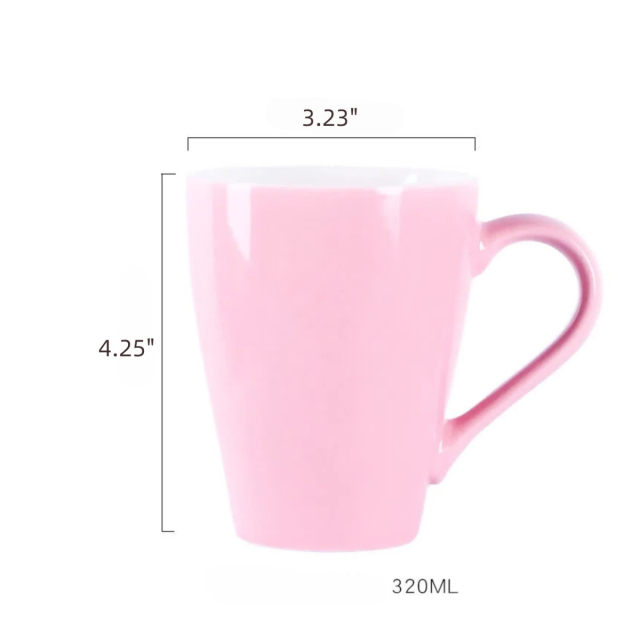 Solid Color Glazed Ceramic Mug with Custom Logo