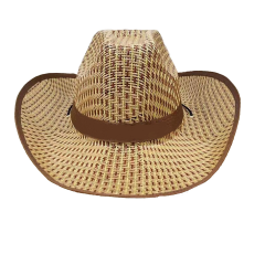 Straw Cowboy Visor Hat with Curved Brim