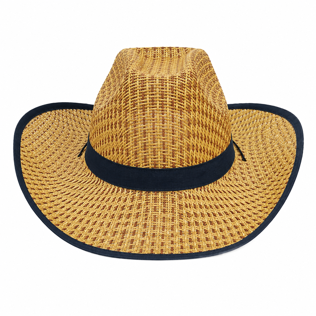 Straw Cowboy Visor Hat with Curved Brim