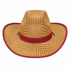 Straw Cowboy Visor Hat with Curved Brim