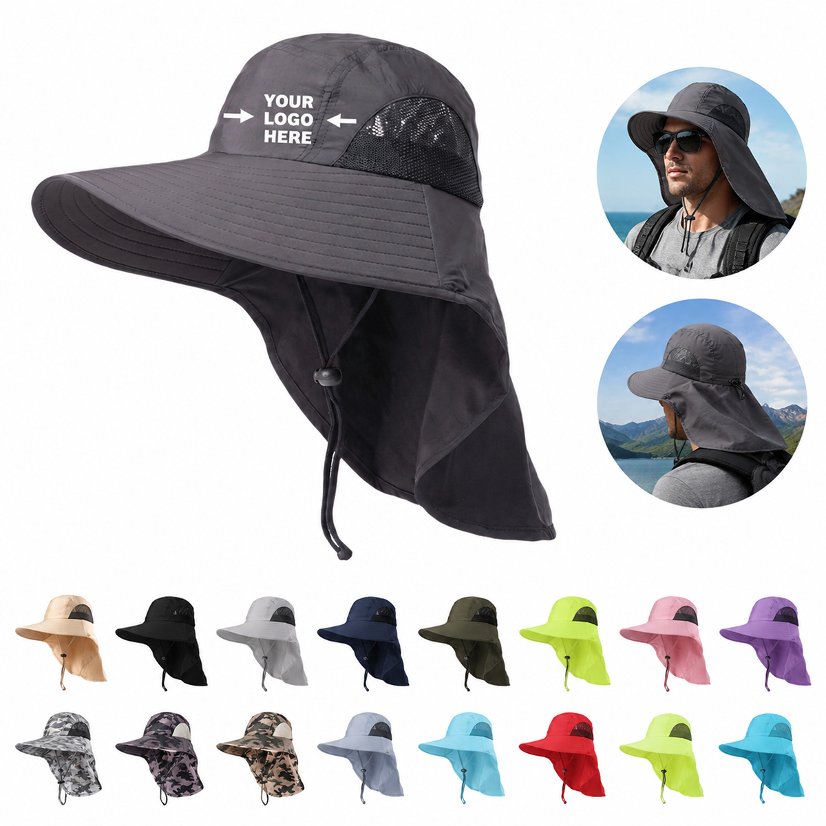 Sun Protection Fishing Cap With Neck Flap