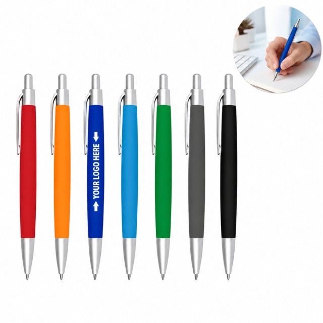 Textured Grip Plastic Ballpoint Pen