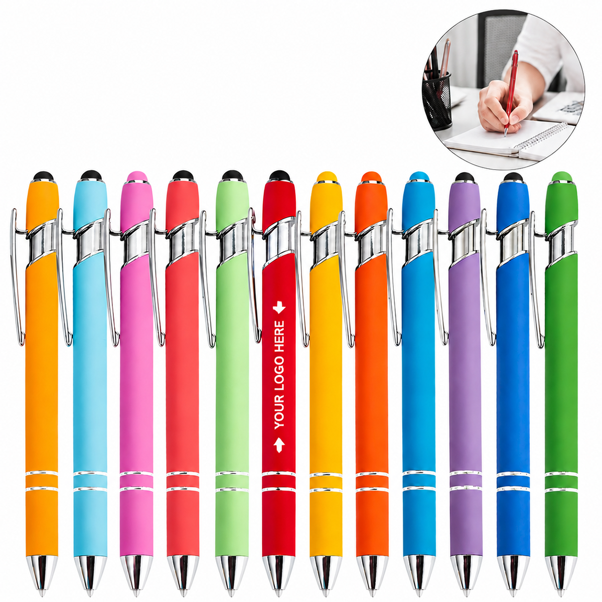 Velvet Finish Metal Stylus Gel Pen