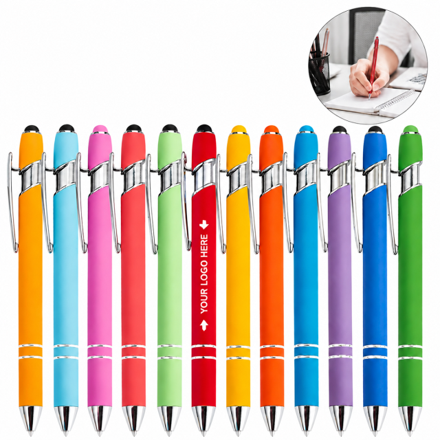 Velvet Finish Metal Stylus Gel Pen