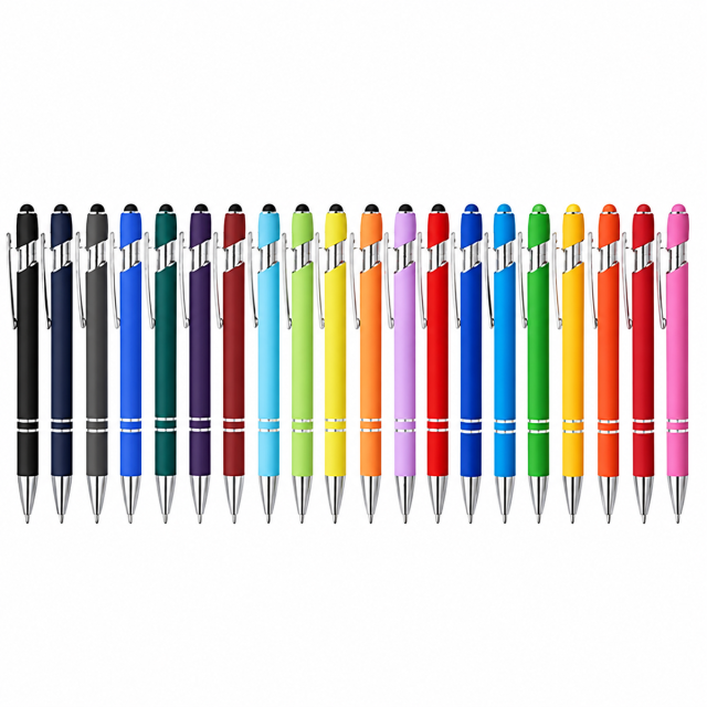 Velvet Finish Metal Stylus Gel Pen