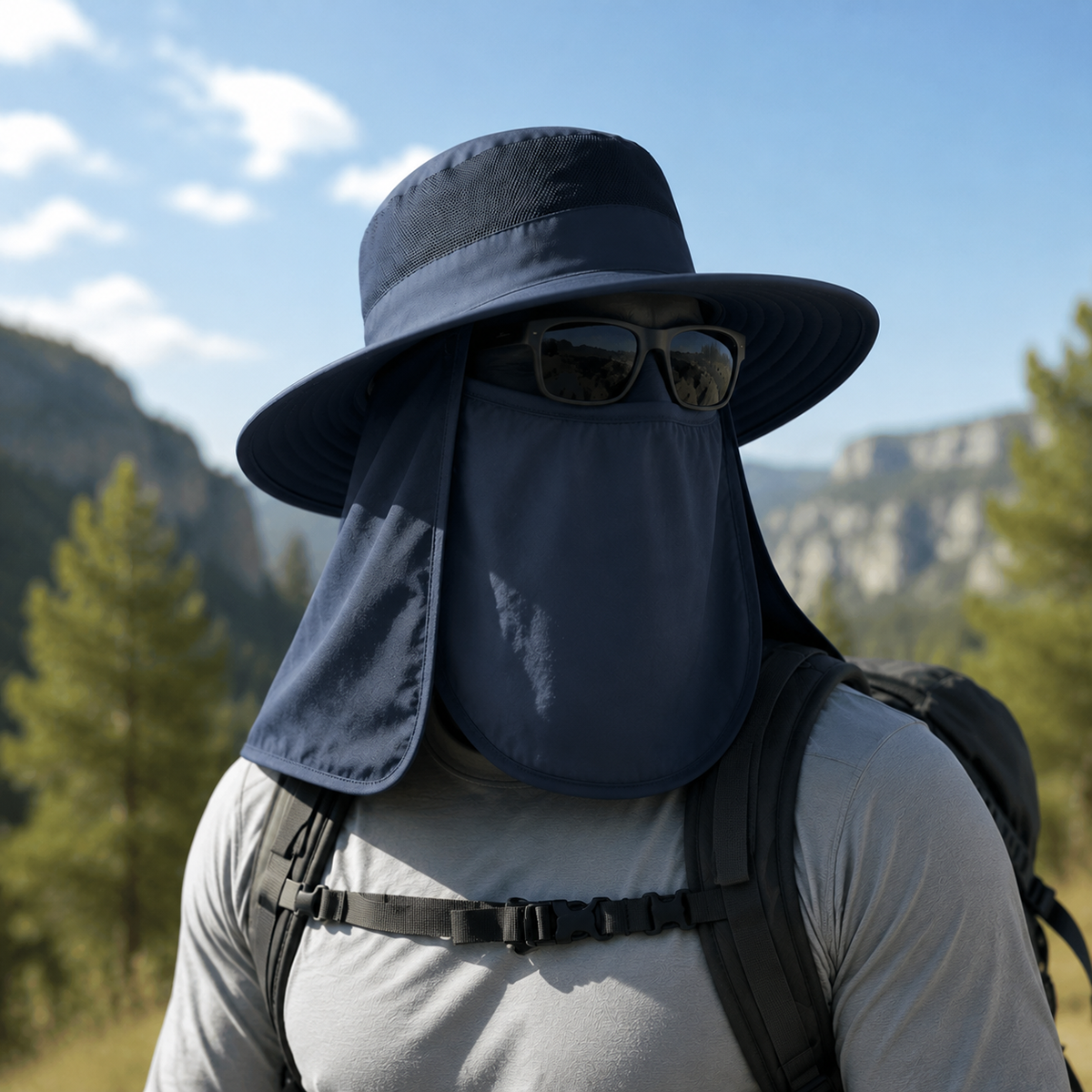 Wide Brim Mesh Sun Hat
