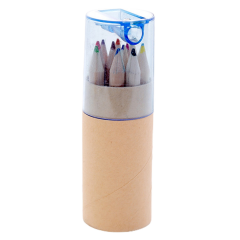 12-Piece Short Colored Pencil Set With Sharpener