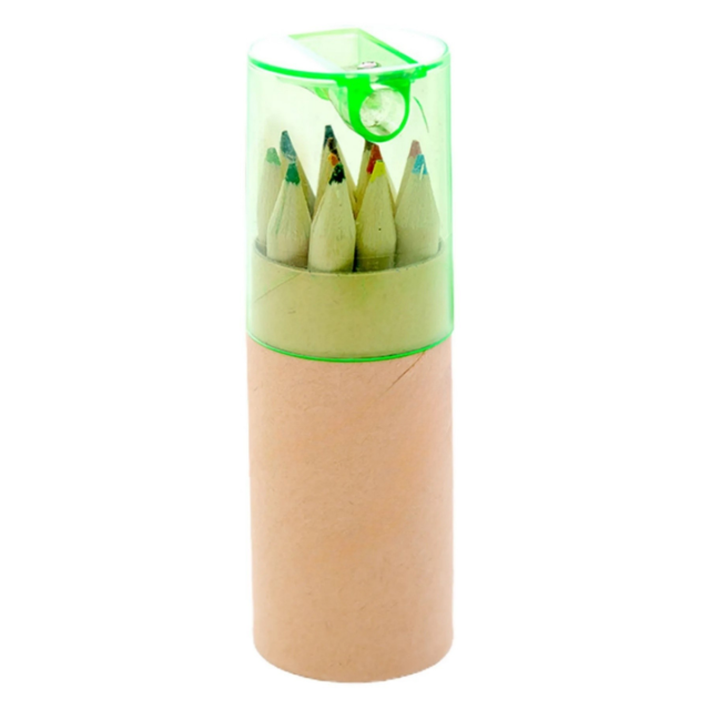 12-Piece Short Colored Pencil Set With Sharpener