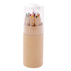 12-Piece Short Colored Pencil Set With Sharpener
