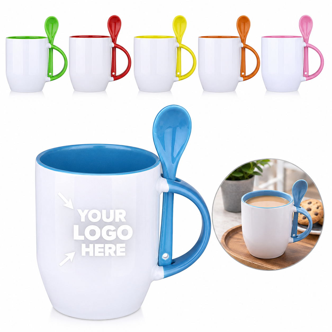 12 Oz Two-Tone Ceramic Coffee Cup