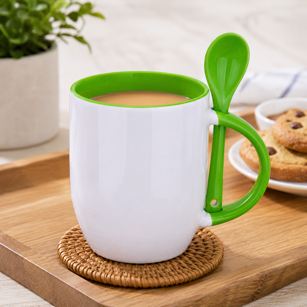 12 Oz Two-Tone Ceramic Coffee Cup