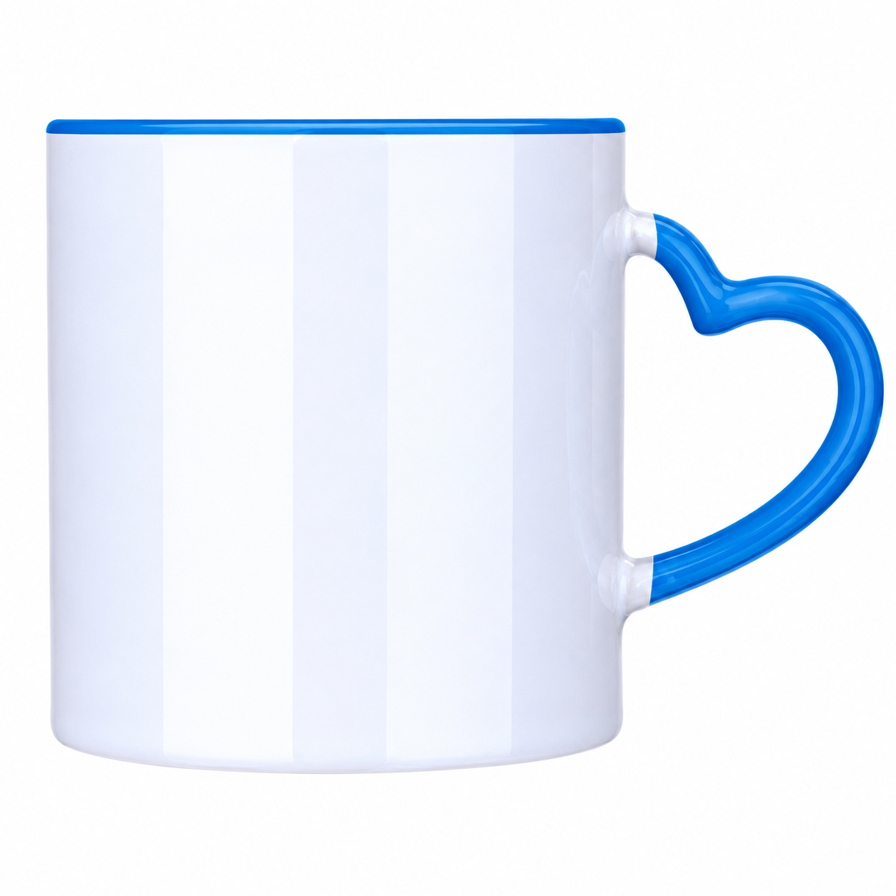 12 Oz Two-Tone Ceramic Heart Handle Cup