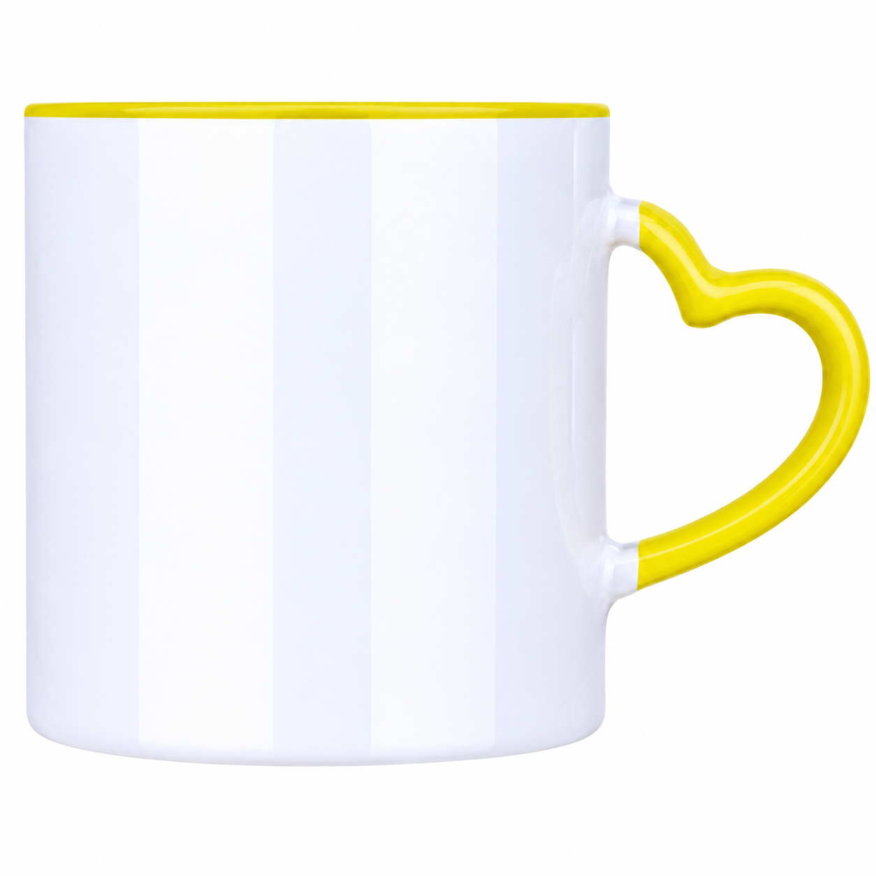 12 Oz Two-Tone Ceramic Heart Handle Cup