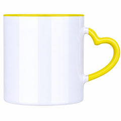 12 Oz Two-Tone Ceramic Heart Handle Cup