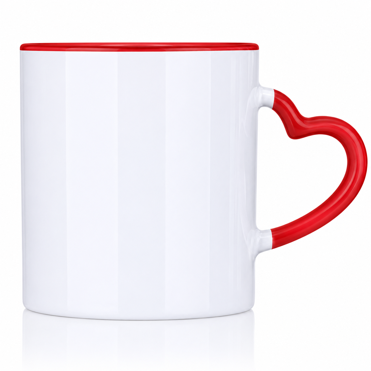 12 Oz Two-Tone Ceramic Heart Handle Cup