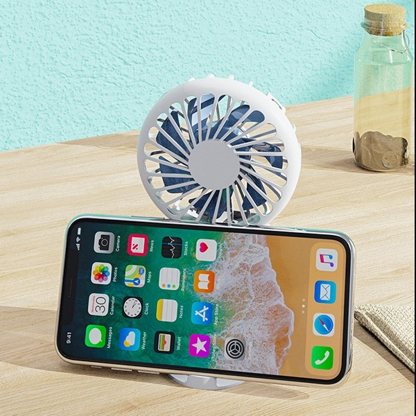 2-In-1 Rechargeable Handheld Fan With Phone Stand
