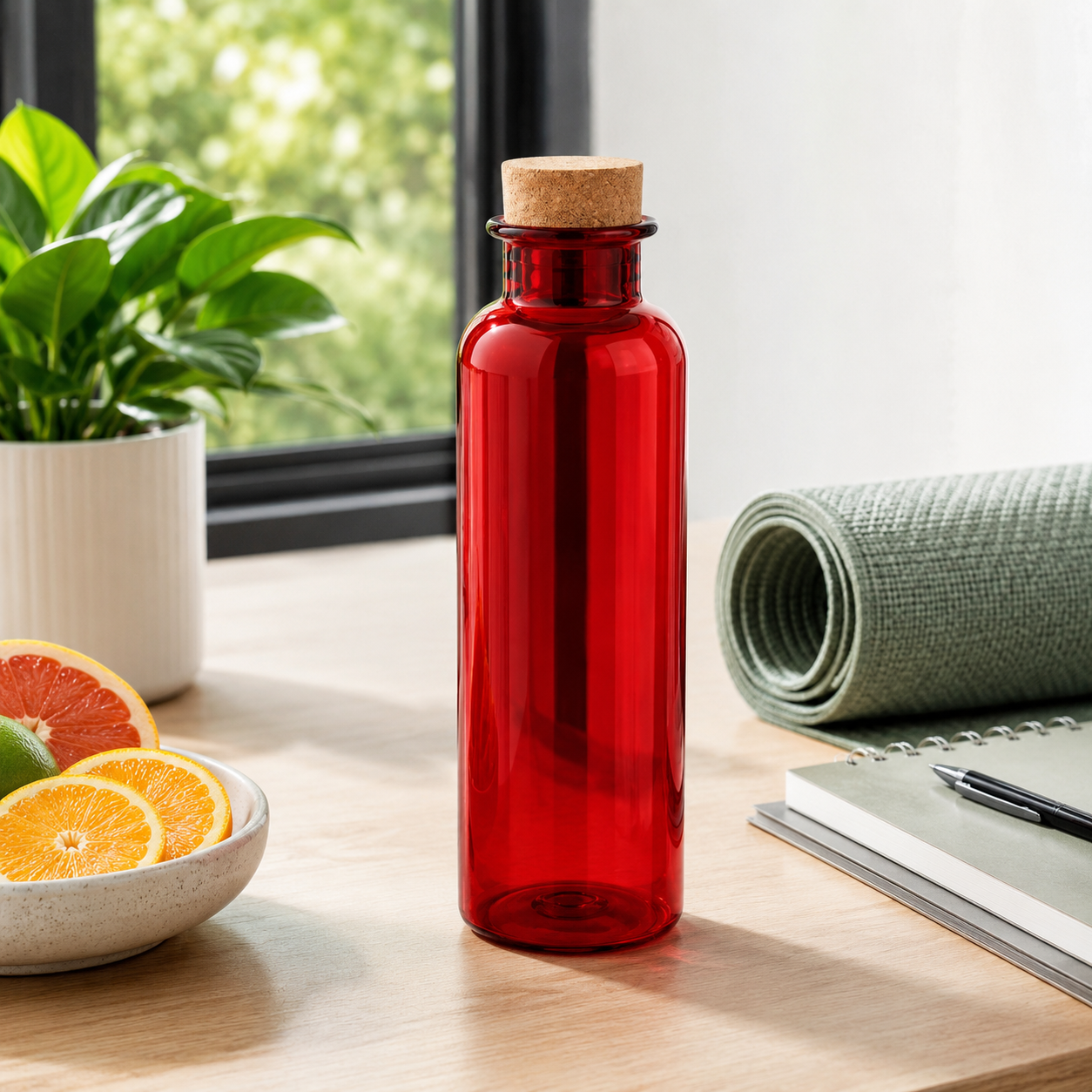 22 Oz Tritan Water Bottle With Cork Lid