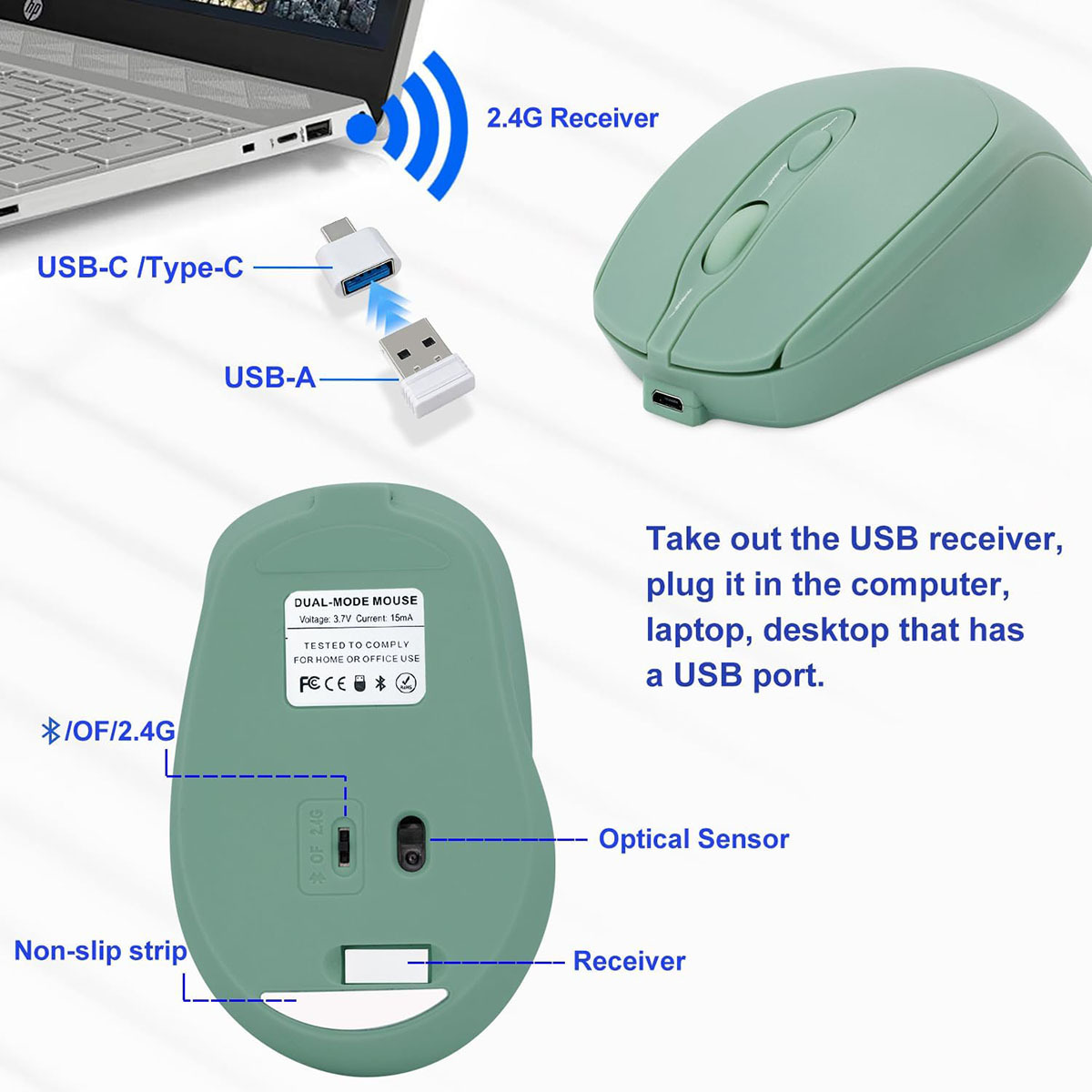 2.4GHz Wireless Rechargeable Silent Mouse