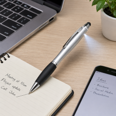 3-In-1 LED Light-Up Stylus Ballpoint Pen