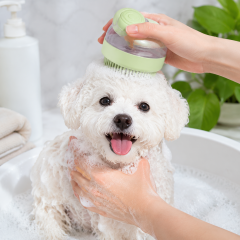 3-in-1 Pet Bath Scrubber Brush with Shampoo Dispenser