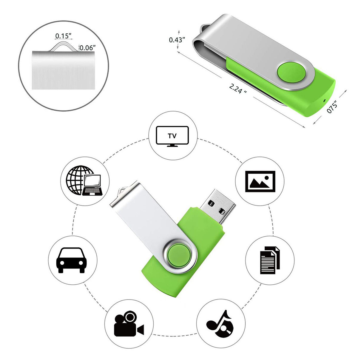 8GB Classic Swivel USB Drive