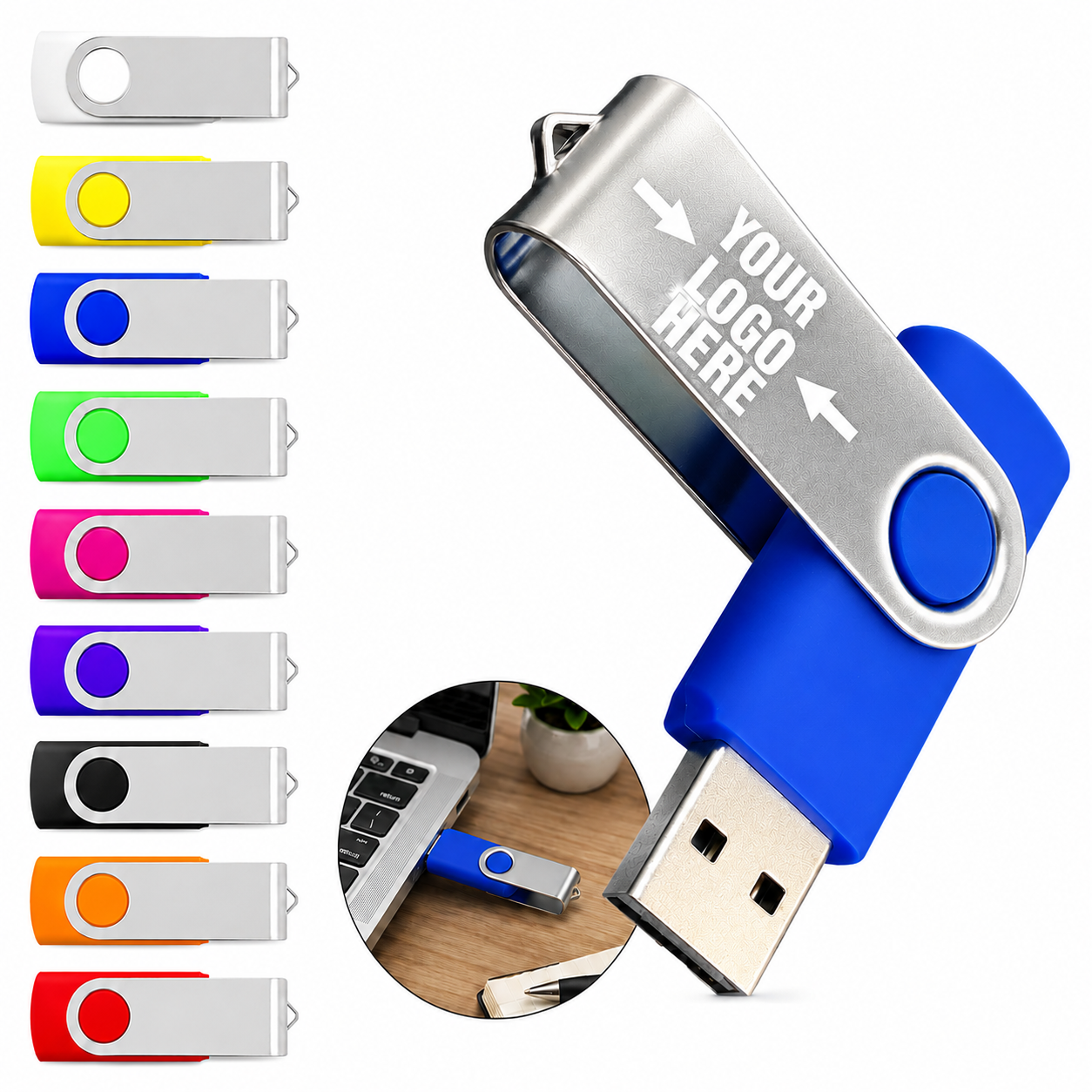 8GB Swivel USB Flash Drive