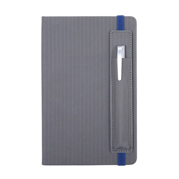 A5 PU Leather Lined Notebook With Pen Holder