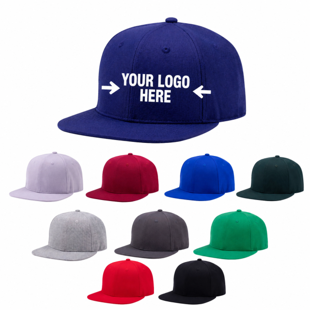 Acrylic Wool Blend Flat Bill Snapback Hat