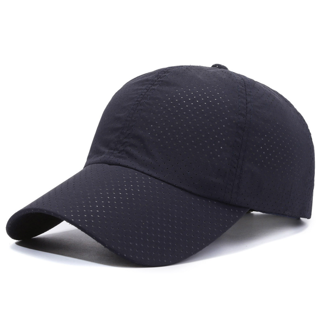 Breathable Perforated Mesh Baseball Cap with Adjustable Strap