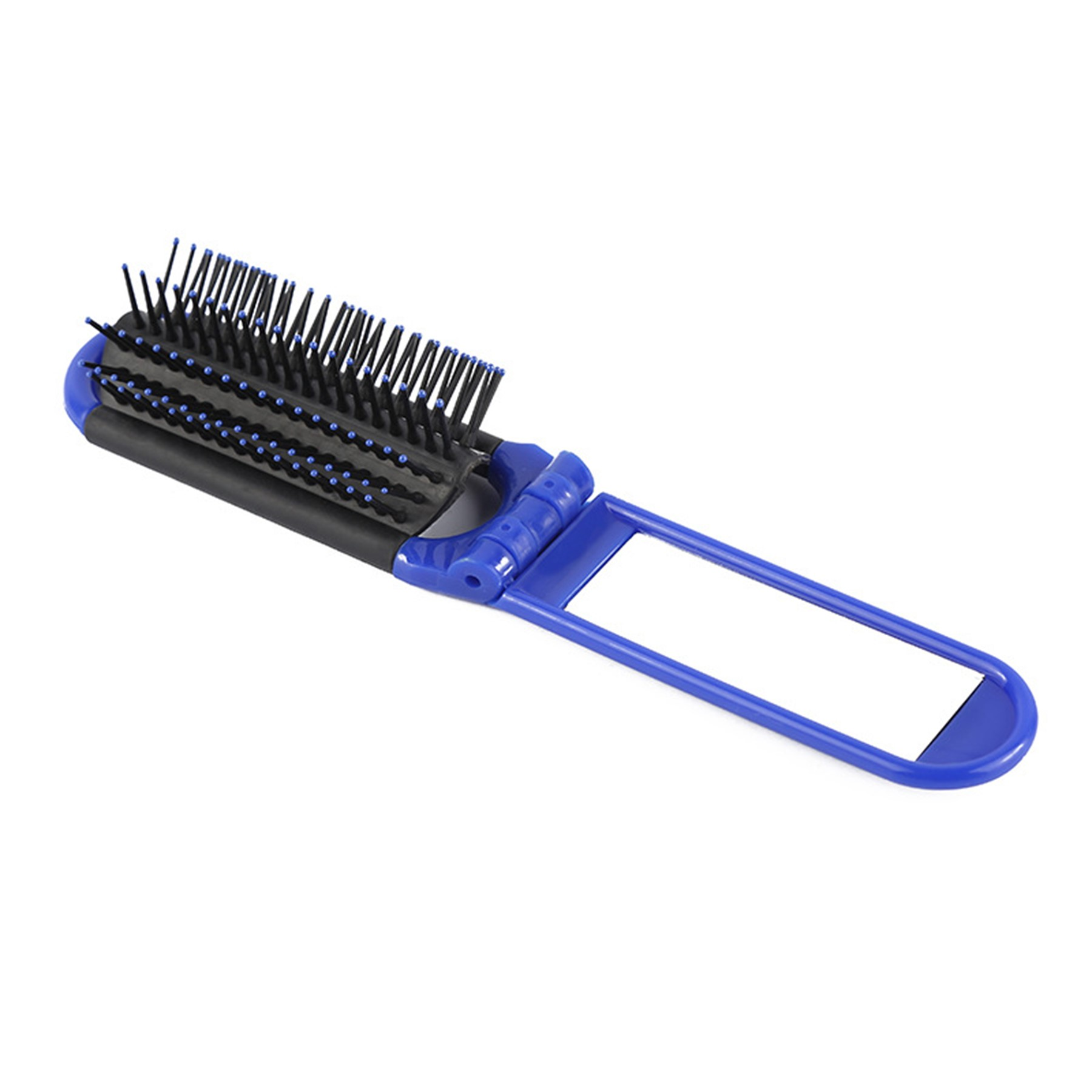 Compact Folding Hair Brush with Mirror