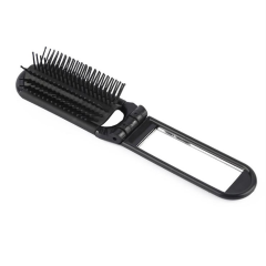 Compact Folding Hair Brush with Mirror