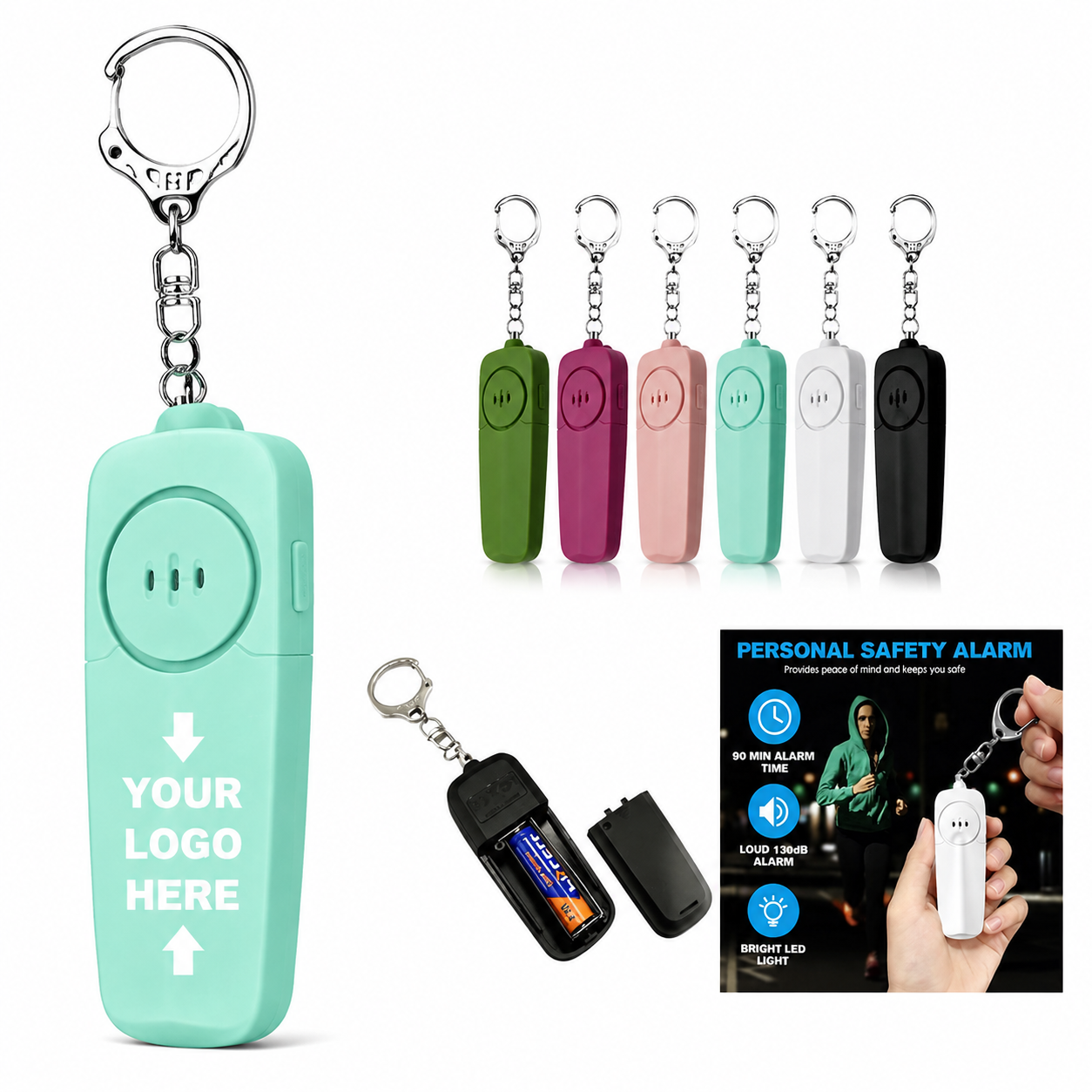Compact Pull Pin Personal Safety Alarm Keychain