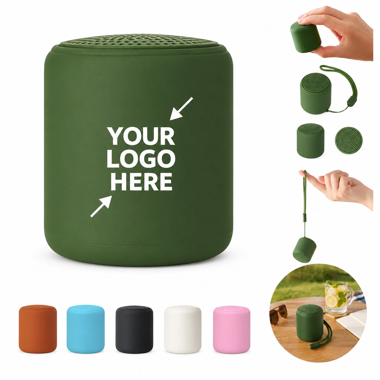 Compact Wireless Speaker With Carry Strap