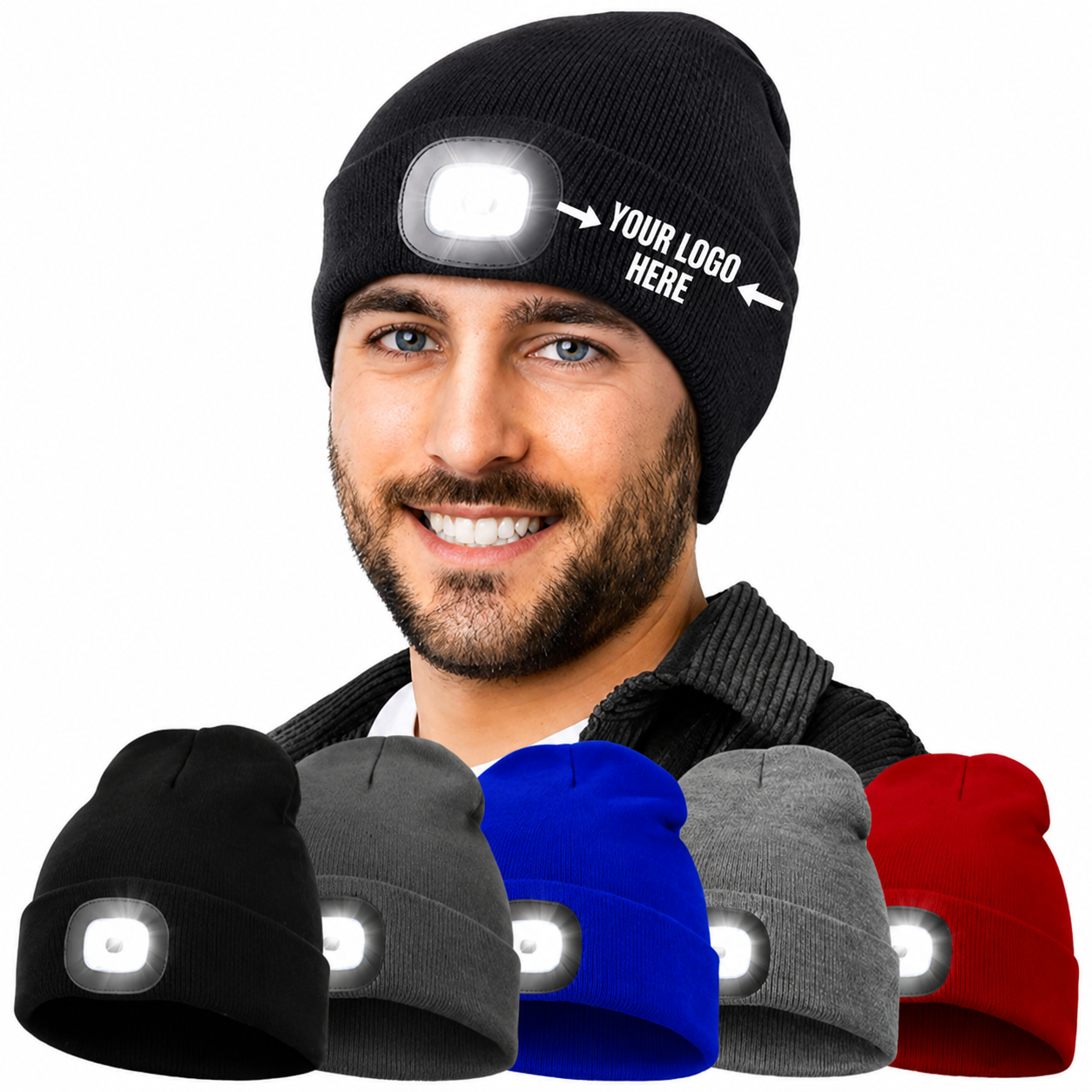 Cotton Beanie Cap with Integrated LED Light