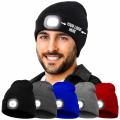 Cotton Beanie Cap with Integrated LED Light