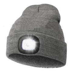 Cotton Beanie Cap with Integrated LED Light