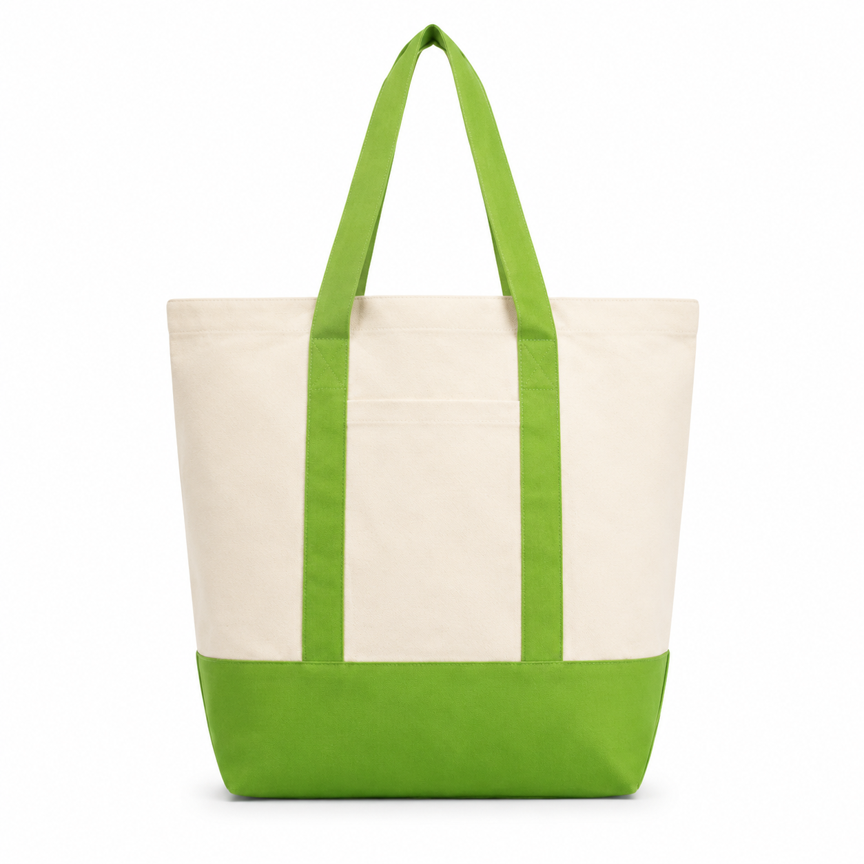 Cotton Canvas Boat Tote Bag With Front Pocket