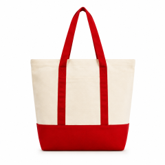 Cotton Canvas Boat Tote Bag With Front Pocket