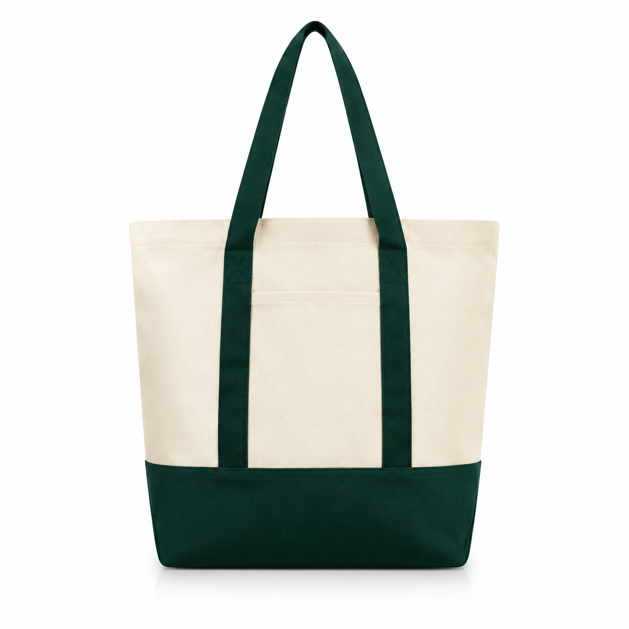 Cotton Canvas Boat Tote Bag With Front Pocket