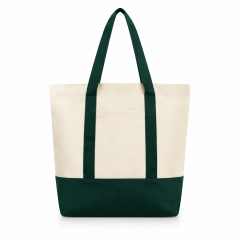 Cotton Canvas Boat Tote Bag With Front Pocket