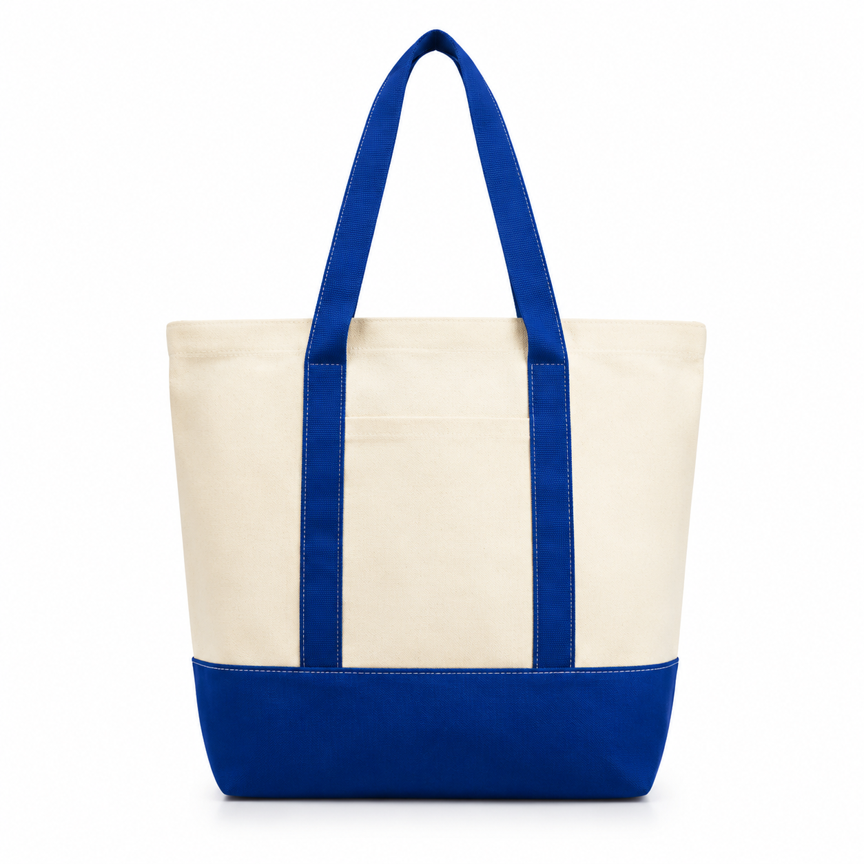 Cotton Canvas Boat Tote Bag With Front Pocket
