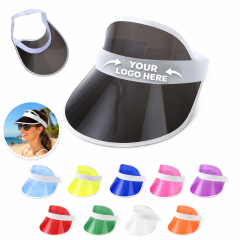 Custom PVC Transparent Sun Visor Cap with Adjustable Strap