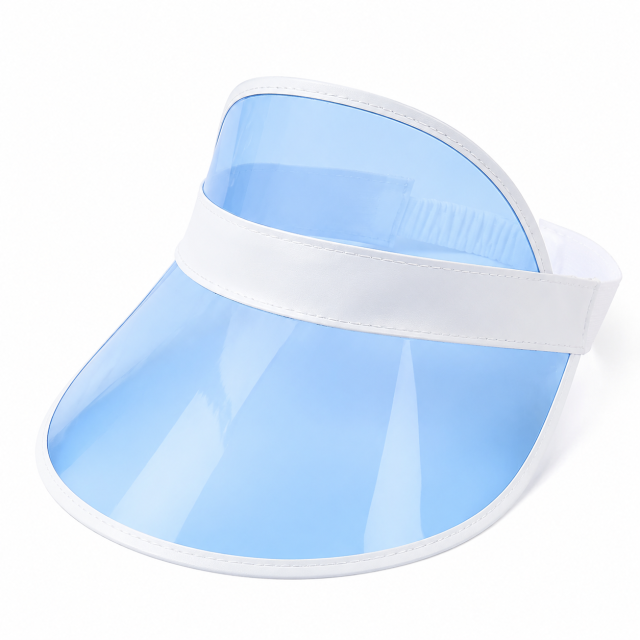 Custom PVC Transparent Sun Visor Cap with Adjustable Strap