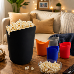 Custom Silicone Popcorn and Snack Popper Bucket