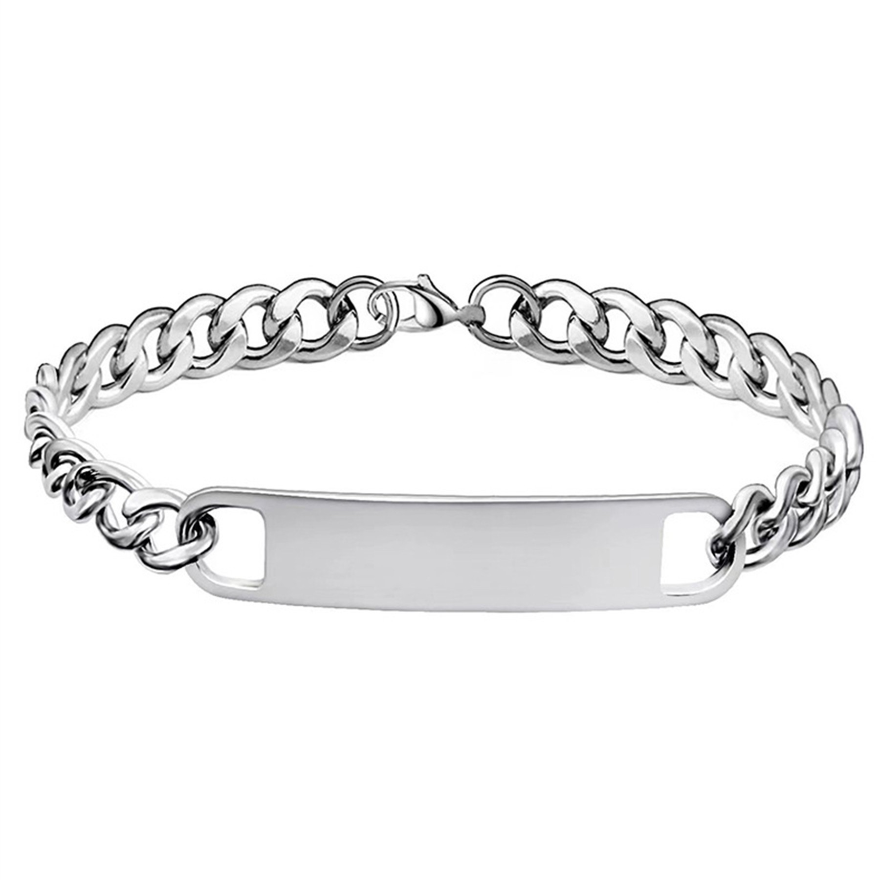 Customizable Engraved Metal Chain Link Bracelet