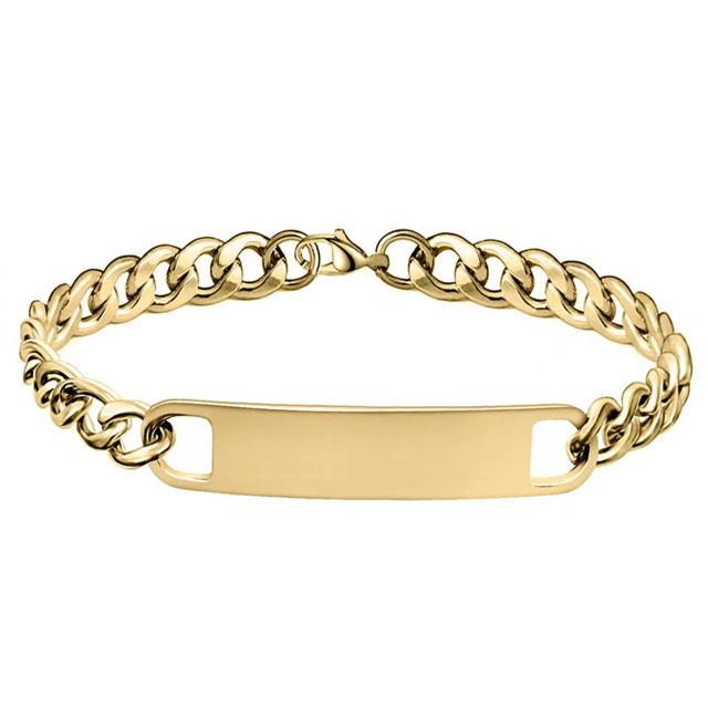 Customizable Engraved Metal Chain Link Bracelet