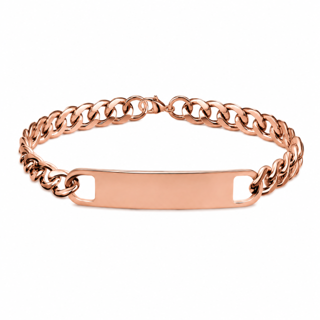 Customizable Engraved Metal Chain Link Bracelet