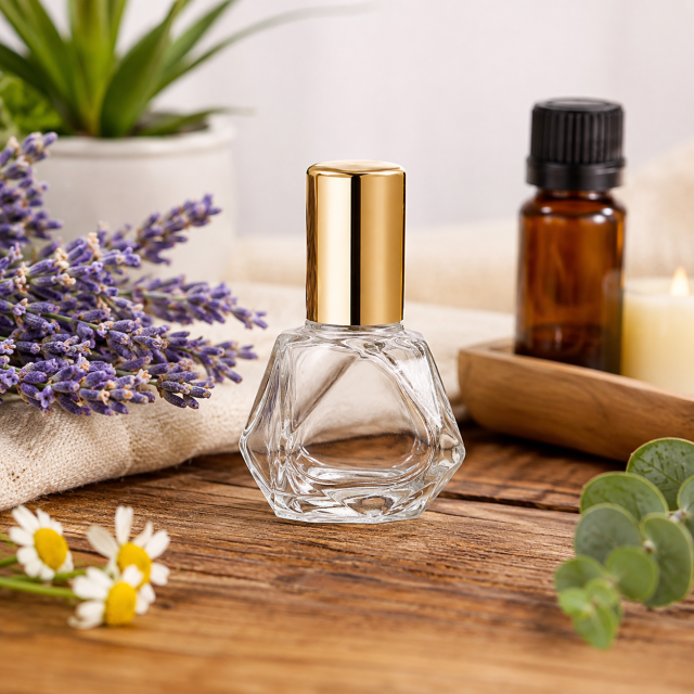 Diamond Glass Essential Oil Roller Bottle
